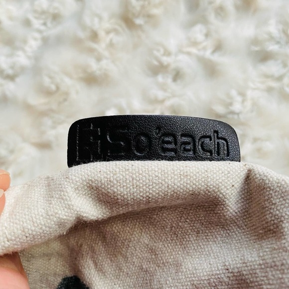 So'each Canvas Leather Zippered Tote Bag Teacher Gift Handbag Shoulder Bag - Picture 9 of 15